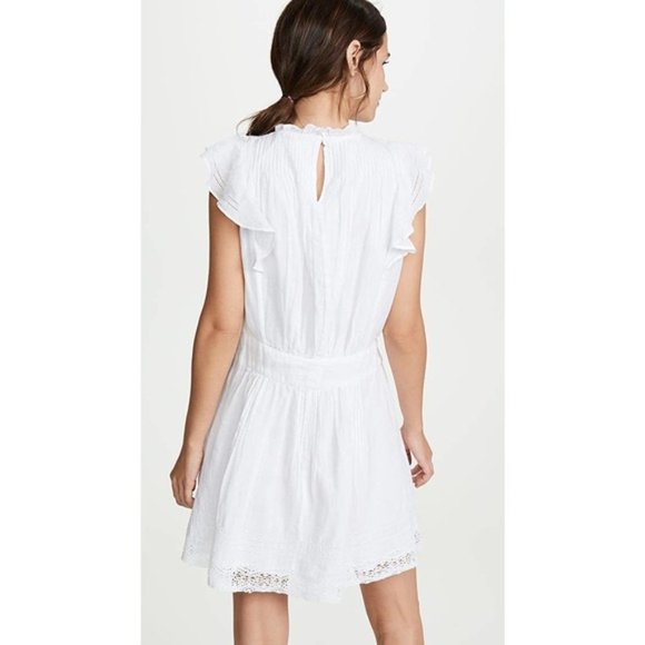 Frame Lace Pintuck Pinafore Dress Blanc M - Picture 3 of 12